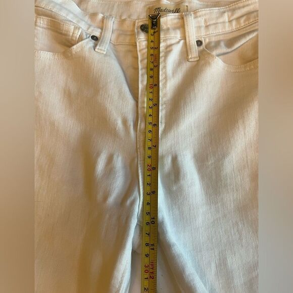 Madewell 10" High-Rise Skinny Jeans Sz 26 White Distressed Knee/Ankles - Picture 5 of 10